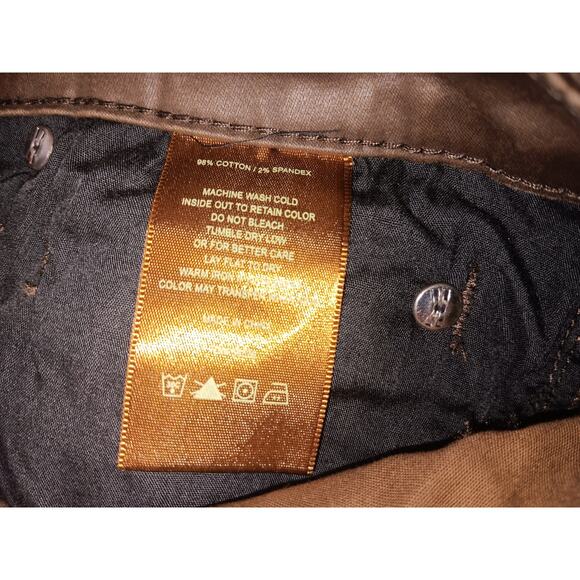 Kut From The Kloth Mia wax Coated Toothpick Skinny Jeans Size 12 brown - Picture 7 of 7